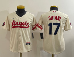 Youth Nike Los Angeles Angels of Anaheim #17 Shohei Ohtani Cream City Authentic Stitched MLB Jersey