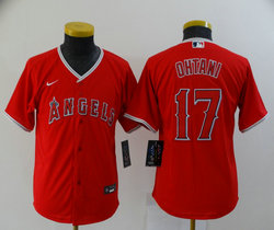 Youth Nike Los Angeles Angels of Anaheim #17 Shohei Ohtani Red Game Authentic stitched MLB jersey