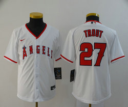 Youth Nike Los Angeles Angels of Anaheim #27 Mike Trout White Game Authentic stitched MLB jersey