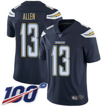 Youth Nike Los Angeles Chargers #13 Keenan Allen With NFL 100th Season Patch Navy blue Vapor Untouchable Authentic stitched NFL jersey