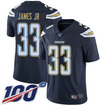 Youth Nike Los Angeles Chargers #33 Derwin James With NFL 100th Season Patch Navy Blue Vapor Untouchable Authentic Stitched NFL Jersey