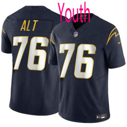 Youth Nike Los Angeles Chargers #76 Joe Alt Navy 2024 Draft F.U.S.E Football Jersey
