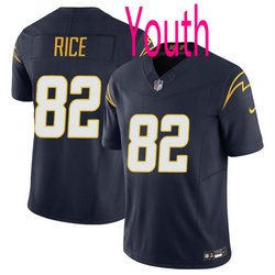Youth Nike Los Angeles Chargers #82 Brenden Rice Navy 2024 Draft F.U.S.E Football Jersey