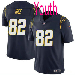 Youth Nike Los Angeles Chargers #82 Brenden Rice Navy 2024 Draft Vapor Untouchable Football Jersey