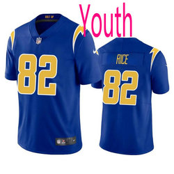 Youth Nike Los Angeles Chargers #82 Brenden Rice Royal 2024 Draft Vapor Untouchable Football Jersey