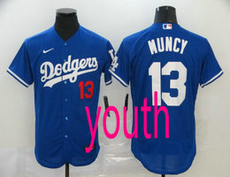 Youth Nike Los Angeles Dodgers #13 Max Muncy Blue Authentic Stitched MLB Jersey
