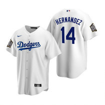 Youth Nike Los Angeles Dodgers #14 Enrique Hernandez White 2020 World Series Game Authentic Stitched MLB Jersey
