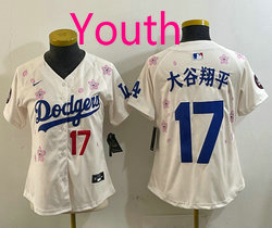 Youth Nike Los Angeles Dodgers #17 大谷翔平 Cream 2025 Tokyo Series Stitched MLB Jersey