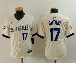 Youth Nike Los Angeles Dodgers #17 Shohei Ohtani 2024 City 17 front Authentic Stitched MLB Jersey