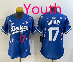 Youth Nike Los Angeles Dodgers #17 Shohei Ohtani Blue 2025 Tokyo Series Stitched MLB Jersey