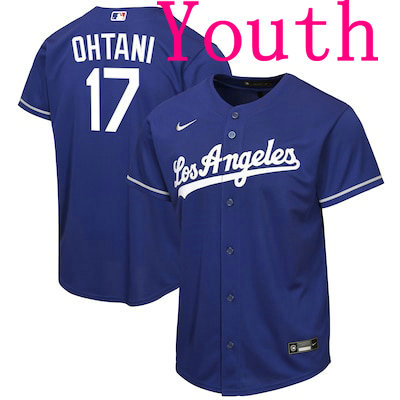 Youth Nike Los Angeles Dodgers #17 Shohei Ohtani Blue Los Angeles Front MLB Jersey