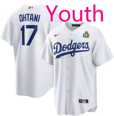 Youth Nike Los Angeles Dodgers #17 Shohei Ohtani White 2024 World Series Baseball Jersey