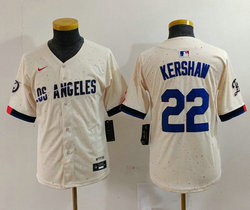Youth Nike Los Angeles Dodgers #22 Clayton Kershaw 2024 City Game Authentic Stitched MLB Jersey