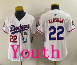 Youth Nike Los Angeles Dodgers #22 Clayton Kershaw White Hello Kitty Jersey
