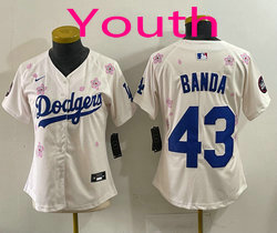 Youth Nike Los Angeles Dodgers #43 Anthony banda Cream 2025 Tokyo Series Stitched MLB Jersey