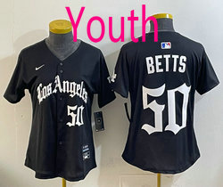 Youth Nike Los Angeles Dodgers #50 Mookie Betts Black 5(V) Joint MLB Jersey