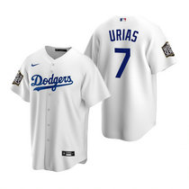 Youth Nike Los Angeles Dodgers #7 Julio Urias White 2020 World Series Game Authentic Stitched MLB Jersey