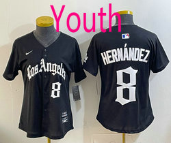 Youth Nike Los Angeles Dodgers #8 Enrique Hernandez Black 5(V) Joint MLB Jersey