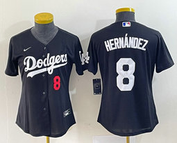 Youth Nike Los Angeles Dodgers #8 Enrique Hernandez Black Stitched Baseball Jersey