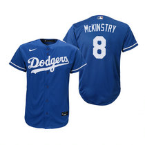 Youth Nike Los Angeles Dodgers #8 Zach McKinstry Blue Game Authentic Stitched MLB Jersey