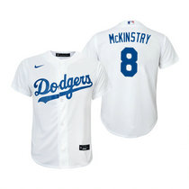 Youth Nike Los Angeles Dodgers #8 Zach McKinstry White Game Authentic Stitched MLB Jersey