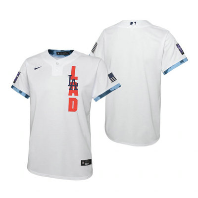 Youth Nike Los Angeles Dodgers Blank 2021 All star White Game Authentic Stitched MLB Jersey