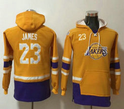 Youth Nike Los Angeles Lakers #23 Lebron James All Stitched Hooded Sweatshirt