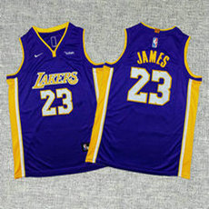 Youth Nike Los Angeles Lakers #23 Lebron James Blue V-neck NBA jersey