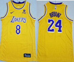 Youth Nike Los Angeles Lakers #24 Kobe Bryant #8 Gold Authentic Stitched NBA Jersey
