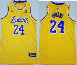 Youth Nike Los Angeles Lakers #24 Kobe Bryant Gold Authentic Stitched NBA Jersey