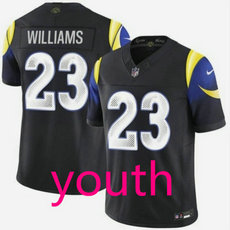 Youth Nike Los Angeles Rams #23 Kyren Williams 2025 Black Rivalries NFL jersey