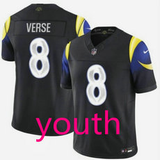 Youth Nike Los Angeles Rams #8 Jared Verse 2025 Black Rivalries NFL jersey