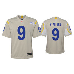 Youth Nike Los Angeles Rams #9 Matthew Stafford Cream Vapor Untouchable Authentic Stitched NFL Jerseys