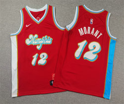 Youth Nike Memphis Grizzlies #12 Ja Morant Red 2024-25 City Jersey
