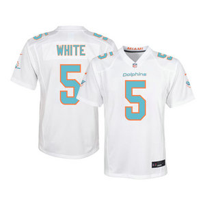 Youth Nike Miami Dolphins #5 Mike White White Vapor Untouchable Authentic Stitched NFL Jerseys