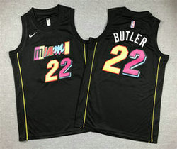 Youth Nike Miami Heat #22 Jimmy Butler Black City Authentic Stitched NBA Jersey