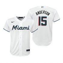 Youth Nike Miami Marlins #15 Brian Anderson White Game Authentic Stitched MLB Jersey