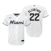 Youth Nike Miami Marlins #22 Sandy Alcantara White Game Authentic Stitched MLB Jersey