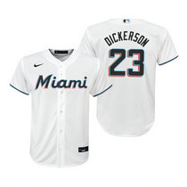 Youth Nike Miami Marlins #23 Corey Dickerson White Game Authentic Stitched MLB Jersey