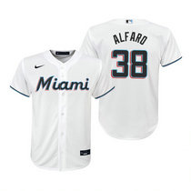Youth Nike Miami Marlins #38 Jorge Alfaro White Game Authentic Stitched MLB Jersey