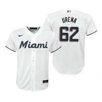 Youth Nike Miami Marlins #62 Jose Urena White Game Authentic Stitched MLB Jersey