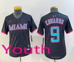 Youth Nike Miami Marlins #9 Xavier Edwards Black Black Joint MLB Jersey