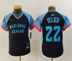 Youth Nike Milwaukee Brewers #22 Christian Yelich 2024 All Star Authentic Stitched MLB Jersey