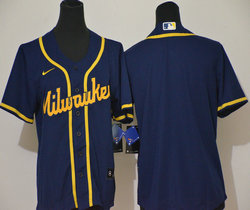 Youth Nike Milwaukee Brewers #Blank Navy Game Authentic Stitched MLB Jersey
