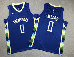 Youth Nike Milwaukee Bucks #0 Damian Lillard 23-24 City Authentic Stitched NBA Jersey