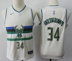 Youth Nike Milwaukee Bucks #34 Giannis Antetokounmpo Cream City Authentic Stitched NBA Jersey