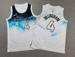 Youth Nike Minnesota Timberwolves #4 Rob Dillingham 2025 White City Stitched Jersey