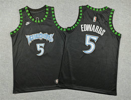 Youth Nike Minnesota Timberwolves #5 Anthony Edwards Black 2026 Classic With Advertising Jersey