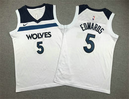 Youth Nike Minnesota Timberwolves #5 Anthony Edwards White Authentic Stitched NBA Jersey