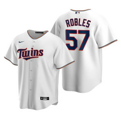 Youth Nike Minnesota Twins #57 Hansel Robles White Game Authentic Stitched MLB jersey